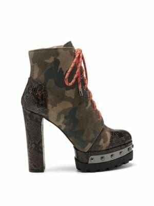 IRELLA PLATFORM COMBAT BOOT IN CAMO