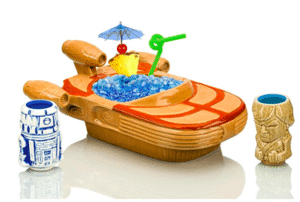 Geeki Tikis Star Wars Landspeeder Punch Bowl with Luke and R2-D2 Mini Muglets | Official Lucasfilm Collectible Tiki Cups | Tumbler Cocktail Glasses, Tropical Drinkware For Home Barware Set