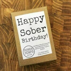 Happy Sober Birthday Soap