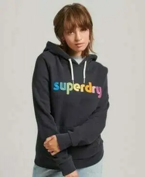 Superdry Embroidered Rainbow Logo Hoodie