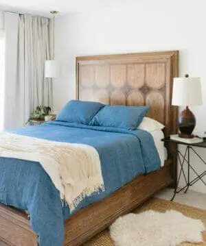 Denim Chambray Fair Trade Linen Duvet Cover Set (Queen), Handwoven Textiles by Creative Women