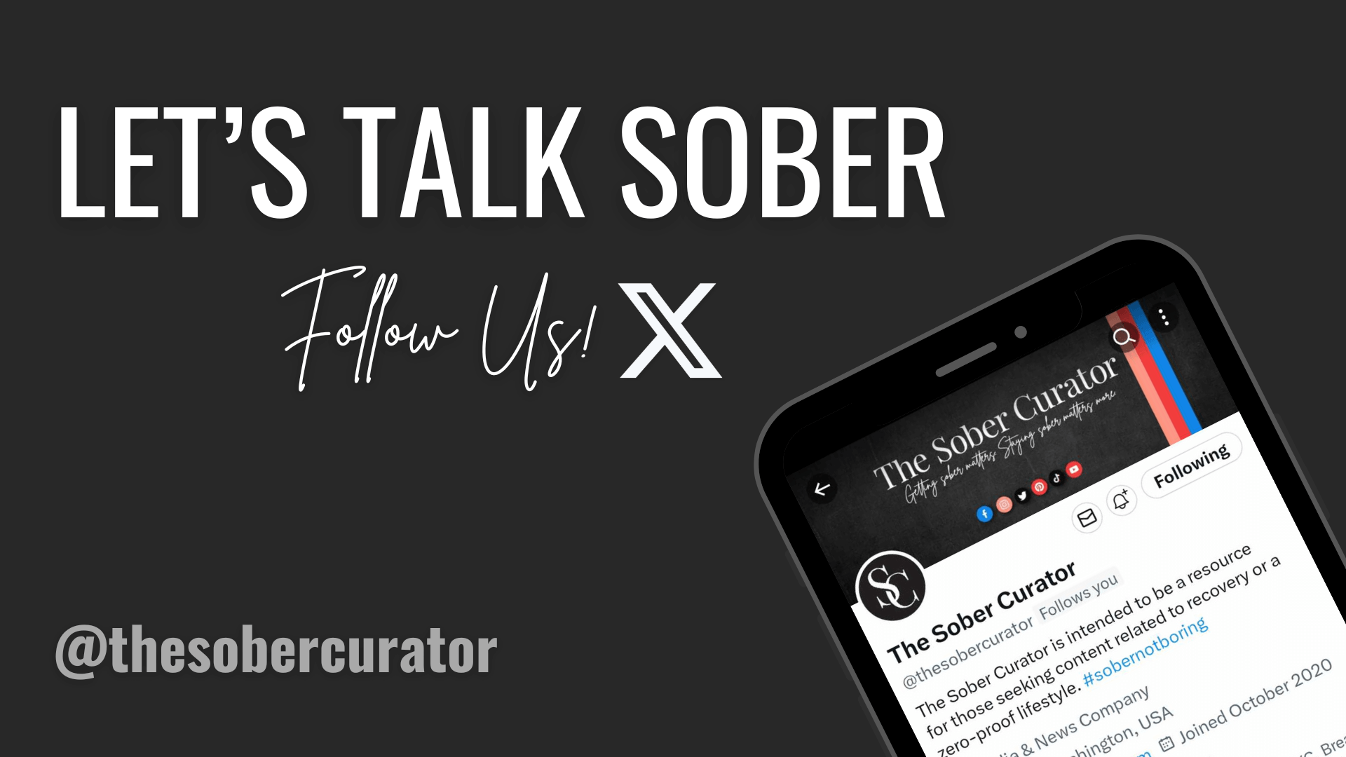 follow the sober curator on x/ twitter