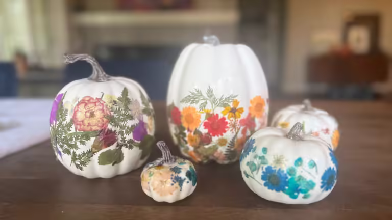 Decoupage Floral Pumpkins DIY for Craft Enthusiasts | Curated Crafts diy pumpkin decor