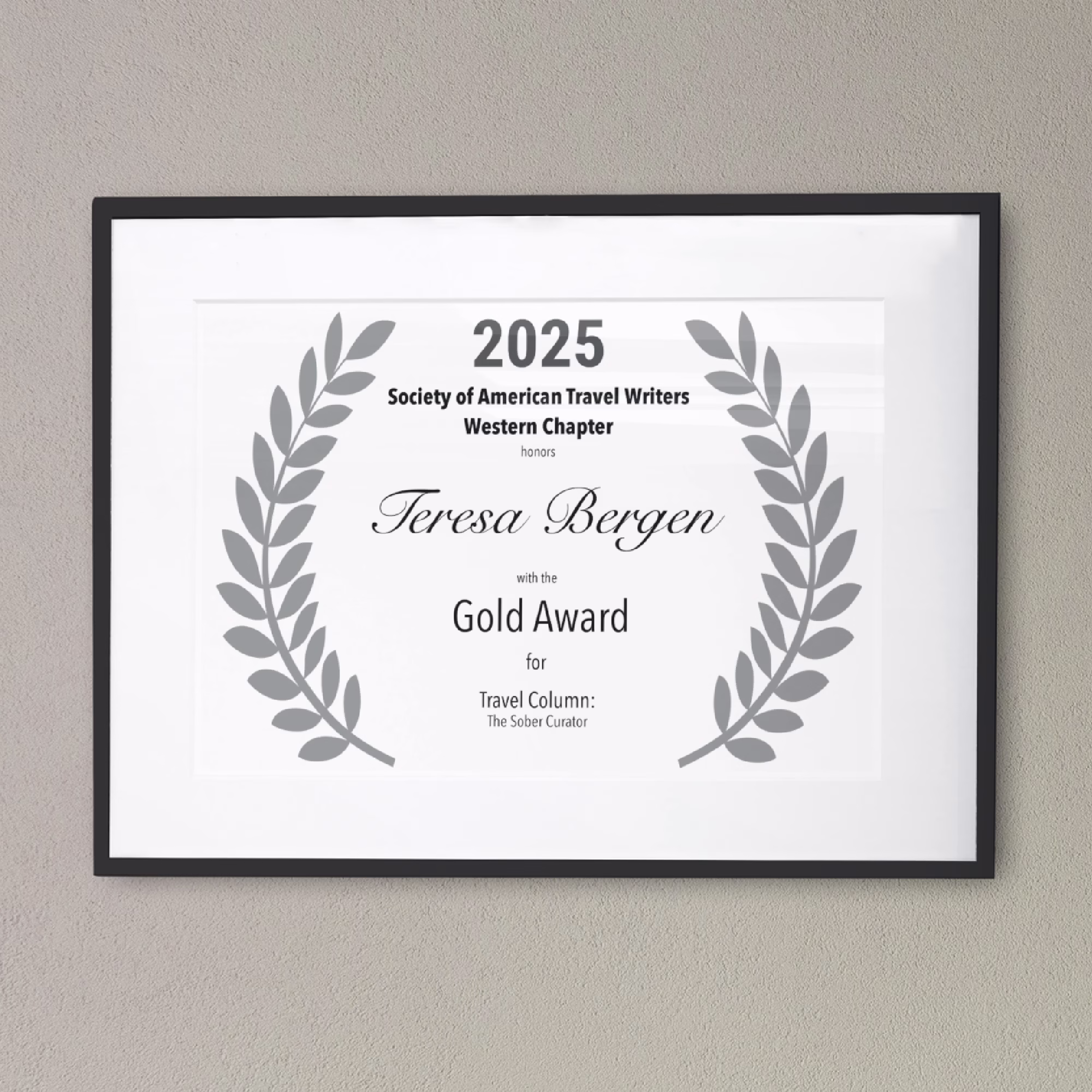 Teresa Bergen Wins Gold for Travel Writing! copy