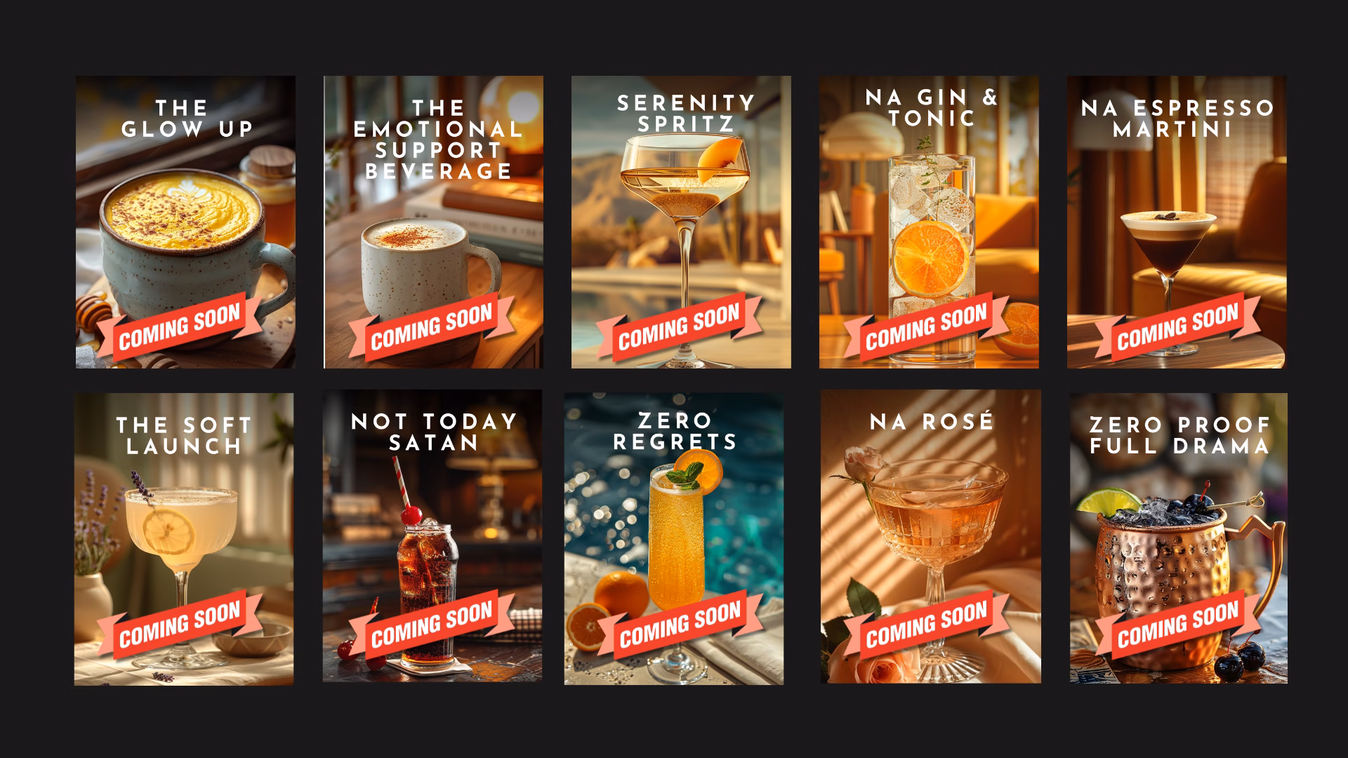 The Golden Hour Series Mocktail recipe cards