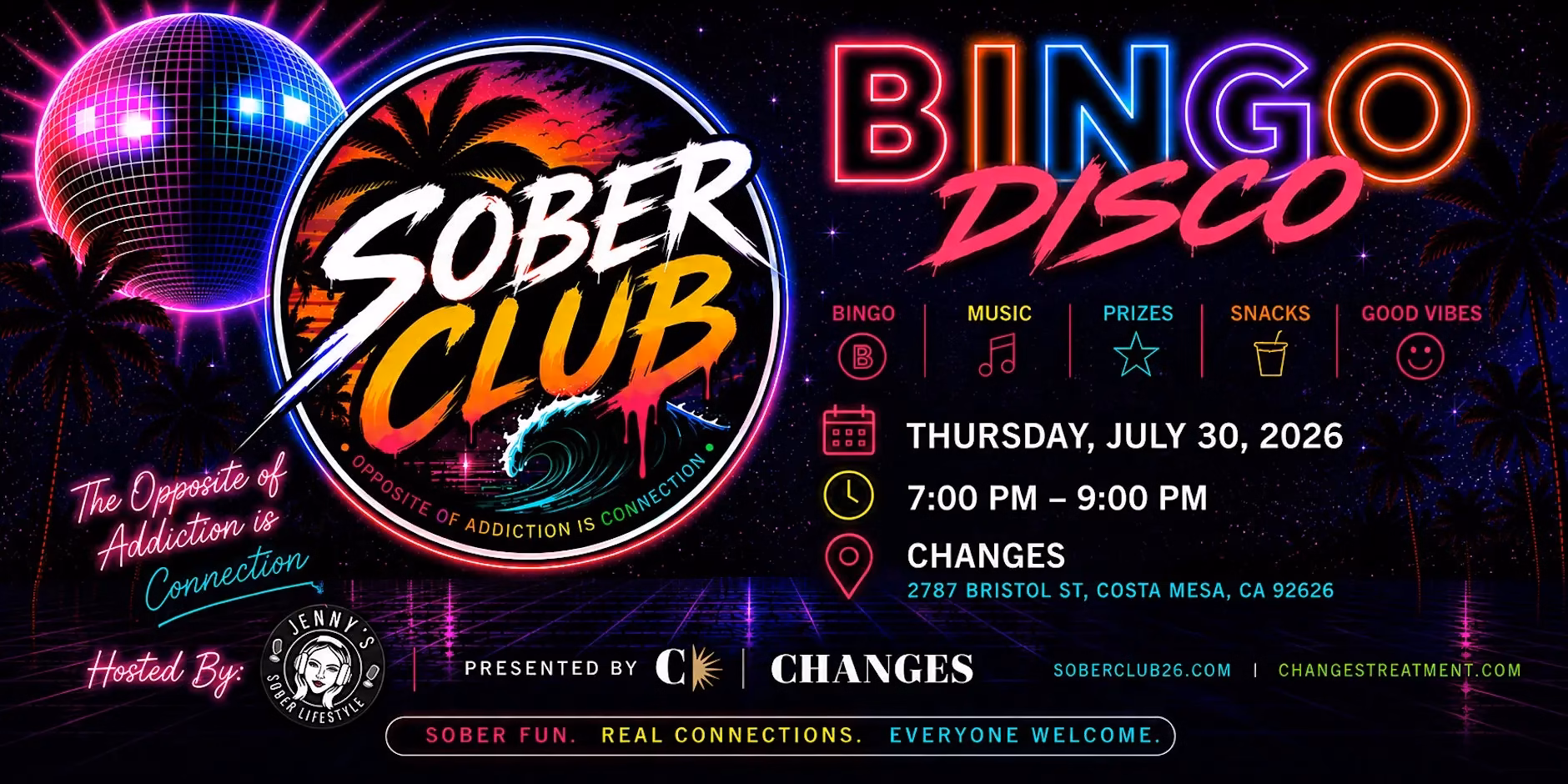 Sober Club Disco Bingo