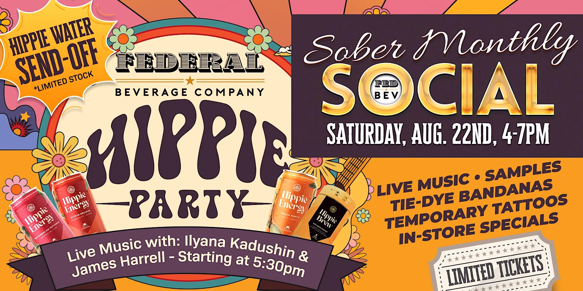 Sober Monthly Social Hippie Party